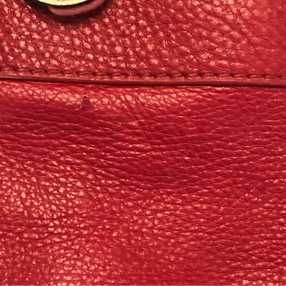 Red Leather The Sak Crossbody Adjustable Strap Fold Over Shoulder Bag Purse - Picture 5 of 10